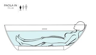 Ванна из искусственного камня Salini Paola In S-Stone 101612SMRF 172x82см RAL полностью